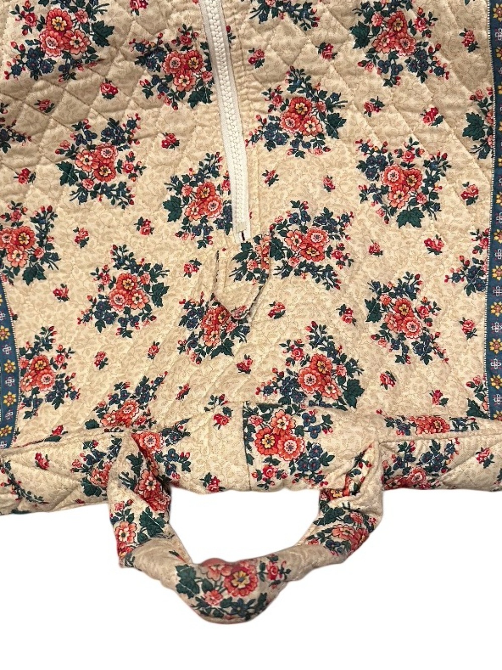 Vtg Vera Bradley "Tea Garden" 1994 Quilted Garment Bag Travel Luggage 55x22 Rare - Picture 9 of 16
